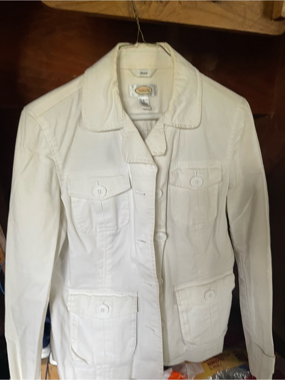 Talbots White Women’s Button-Front Jean Jacket